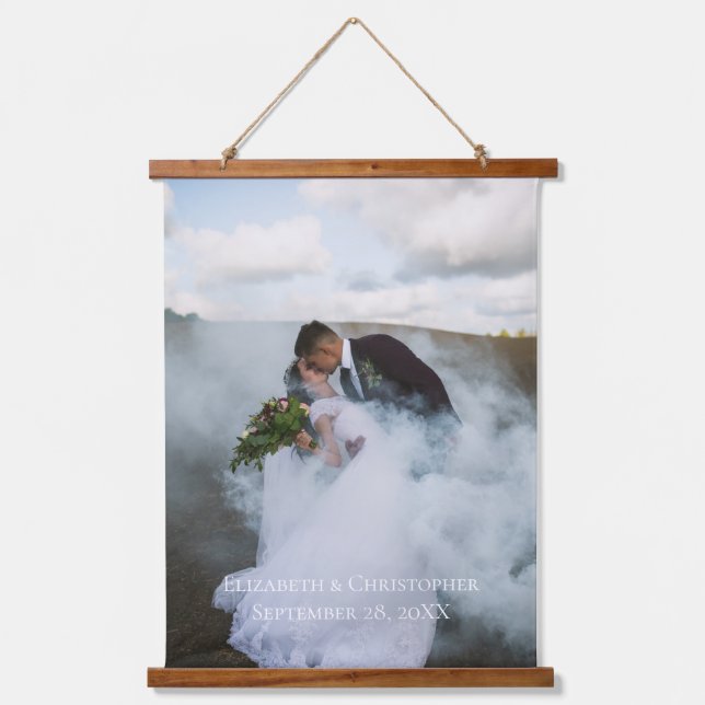 Personalized Wedding Photo  Hanging Tapestry (Front)
