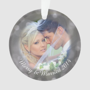 Personalized Wedding Photo Holiday Ornament