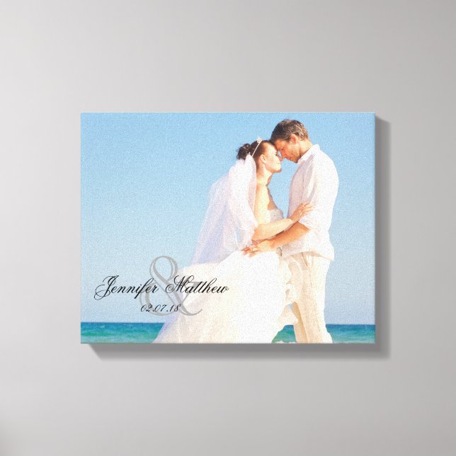 Personalized Wedding Photo Keepsake Canvas Print (Front)