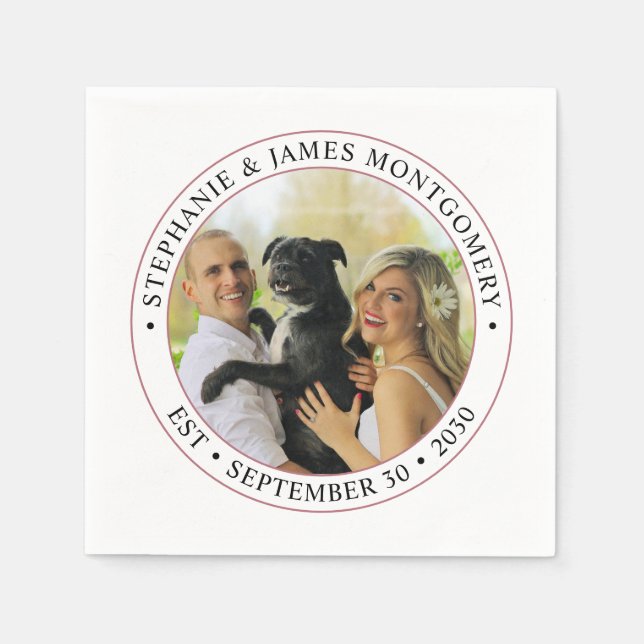 Personalized Wedding Photo Napkin (Front)