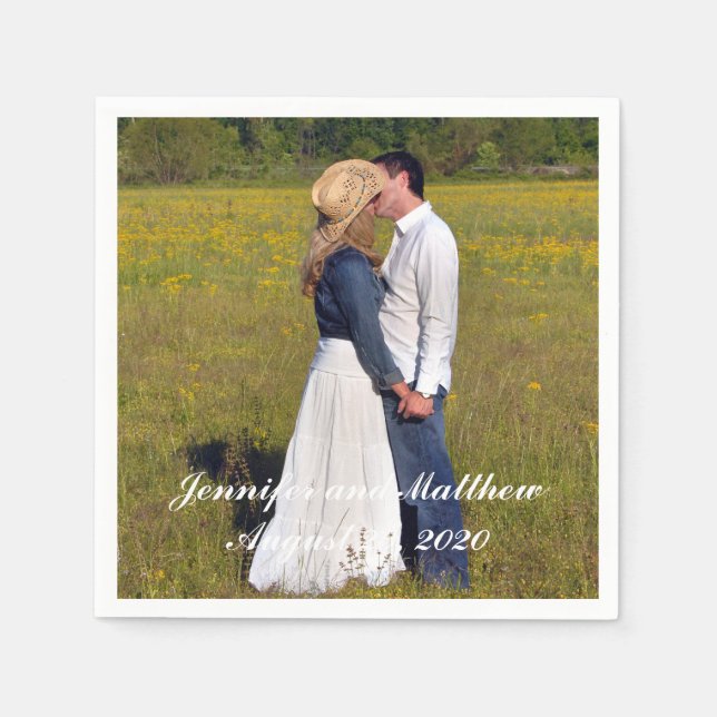 Personalized Wedding Photo Paper Napkins (Front)
