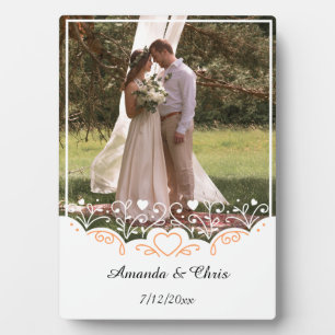 Personalized wedding Photo save name and date Plaque