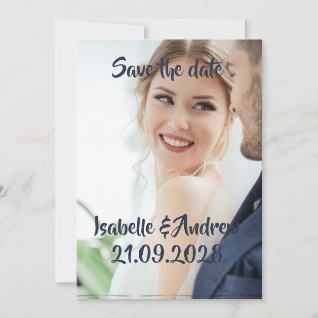 personalized wedding photo Save the Date Card (Front)