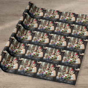 Personalized Wedding Photo Script Name Wrapping Paper