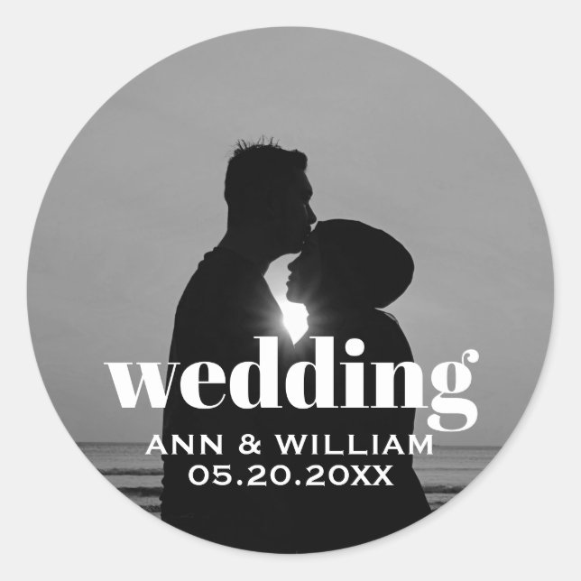 Personalized Wedding Photo Sticker (Front)