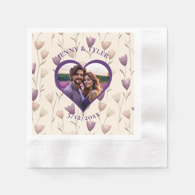 Personalized Wedding | Photo Template Napkin (Front)