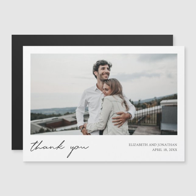 Personalized Wedding Photo Thank You Magnet (Front/Back)