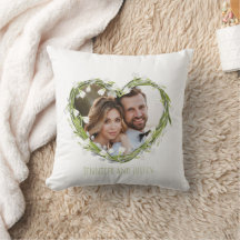 Personalized Wedding Photo Throw Pillow