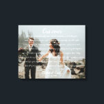 Personalized Wedding Photo & Vows Canvas Print<br><div class="desc">Modern and elegant design printed Personalized Wedding Photo & Vows Canvas Print that can be customized with your text. Please click the "Customize it" button and use our design tool to modify this template. Check out the Graphic Art Design store for other products that match this design!</div>
