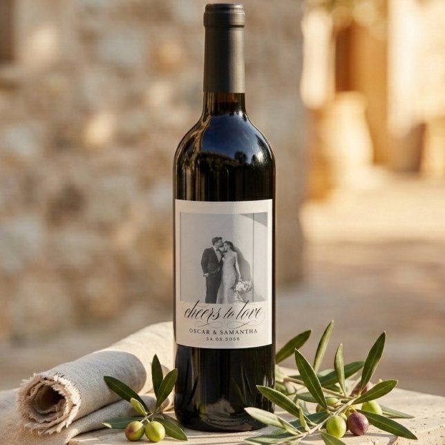 Personalized Wedding Photo Wine Label | Minimalist (Creator Uploaded)