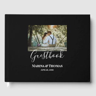 Personalized Wedding Photo With Modern Calligraphy Guest Book