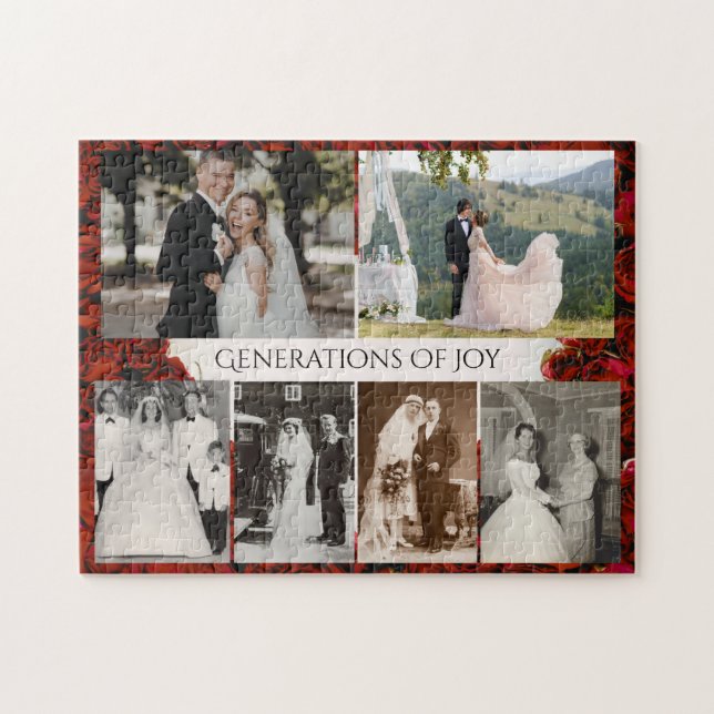 Personalized Wedding Photos Generations of Joy Jigsaw Puzzle (Horizontal)