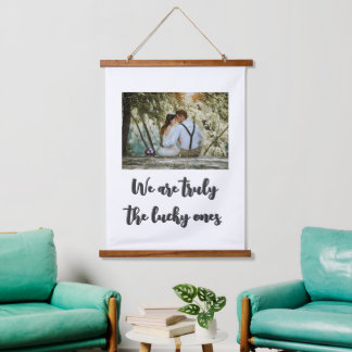 Personalized Wedding Picture Wood Wall Tapestry