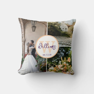 Personalized Wedding Pillow with Initial & Date