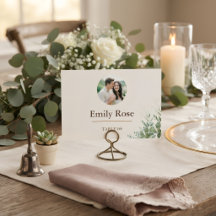 Personalized Wedding Place Card Rustic Botanical