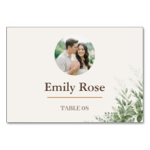 Personalized Wedding Place Card Rustic Botanical