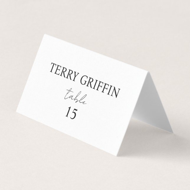 Personalized wedding place cards Table name cards (Front)