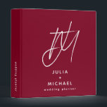 Personalized Wedding Planner Modern Minimalist Binder<br><div class="desc">Keep all of your wedding planning organized with this personalized wedding planner binder featuring a unique brush script monogram of the happy couple and their names beneath in a modern minimalist design. The front cover includes the text "Wedding Planner" in bold typography, making it easy to identify among your other...</div>