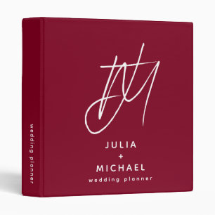 Personalized Wedding Planner Modern Minimalist Binder