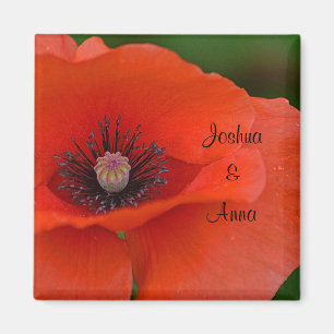 Personalized Wedding Poppy Magnet
