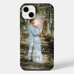 Personalized Wedding Portrait Modern Calligraphy iPhone 14 Plus Case