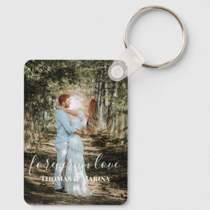 Personalized Wedding Portrait Modern Calligraphy Keychain