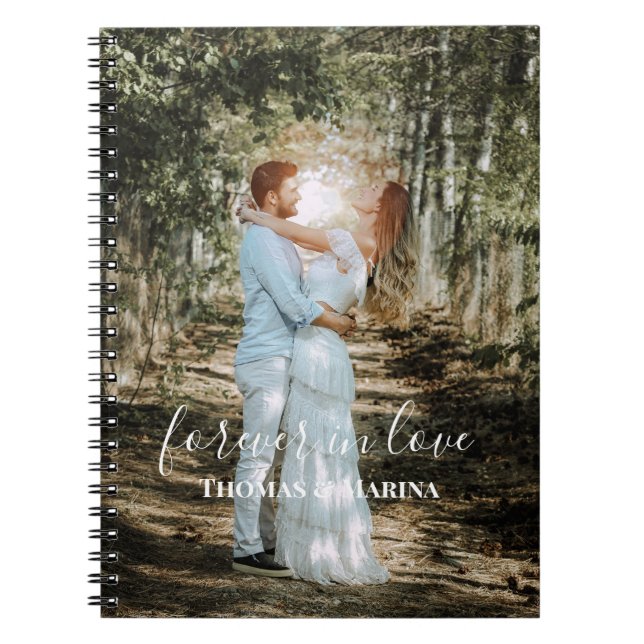 Personalized Wedding Portrait Modern Calligraphy Notebook (Front)