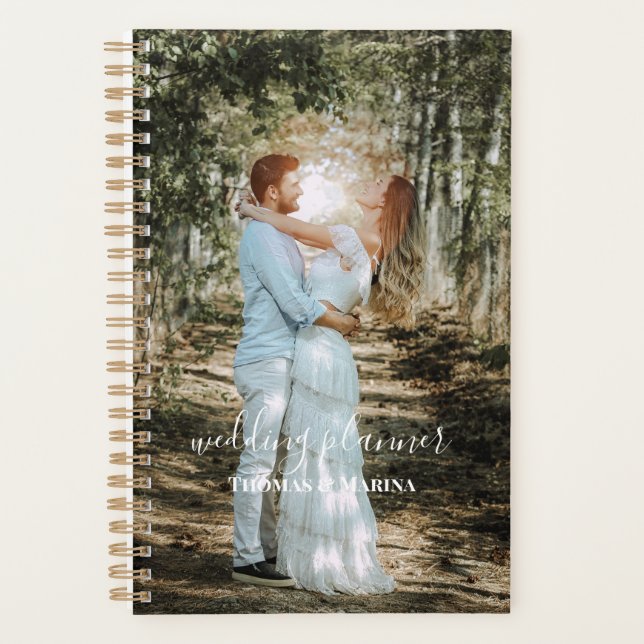 Personalized Wedding Portrait Modern Calligraphy Planner (Front)