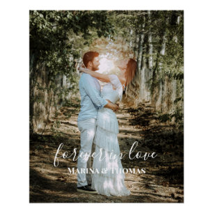 Personalized Wedding Portrait Modern Calligraphy Poster