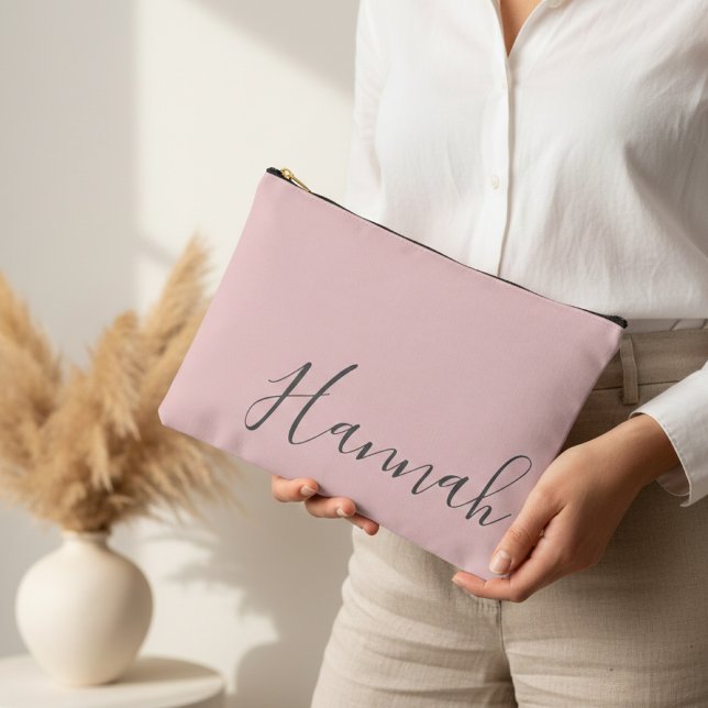 Personalized Wedding Pouch Gift for Bridesmaids (Personalized Blush Pink Pouch Gift for Bridal Party, Personalized Pouch Gift for Mom Wedding Day)