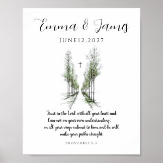 Personalized Wedding Proverbs 3:5-6 Poster