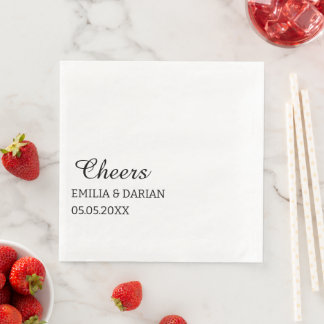 Personalized Wedding Reception Cocktail Rehearsal  Napkin