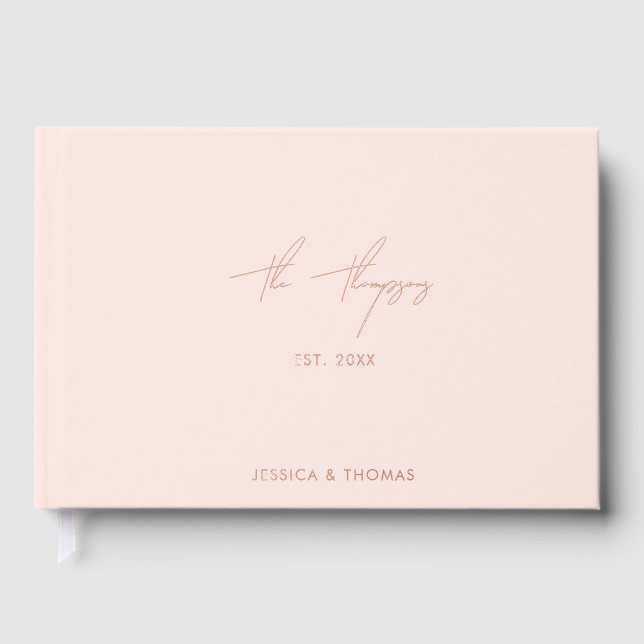 Personalized Wedding Reception Signing Book Pink (Front)