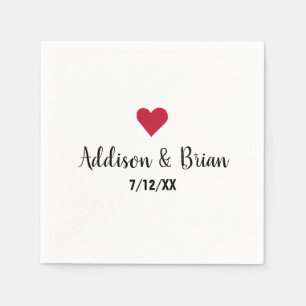 Personalized Wedding Red Heart Napkin