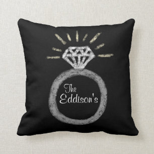 Personalized Wedding Ring Family Pillow