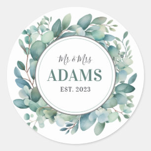Personalized Wedding Round Stickers