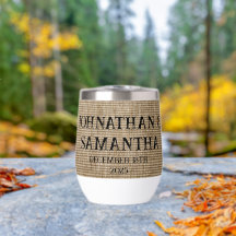 Personalized wedding rustic burlap nature pattern