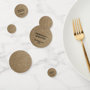 Personalized wedding rustic burlap nature pattern confetti