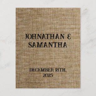 Personalized wedding rustic burlap nature pattern flyer