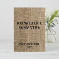 Personalized wedding rustic burlap nature pattern