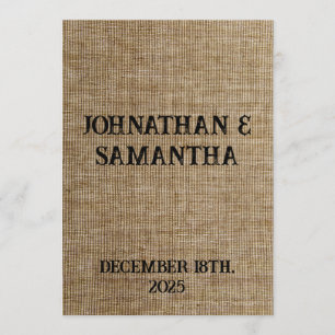 Personalized wedding rustic burlap nature pattern program