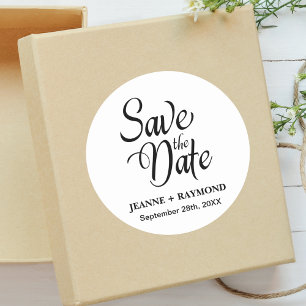 Personalized Wedding Save The Date Announcement Classic Round Sticker