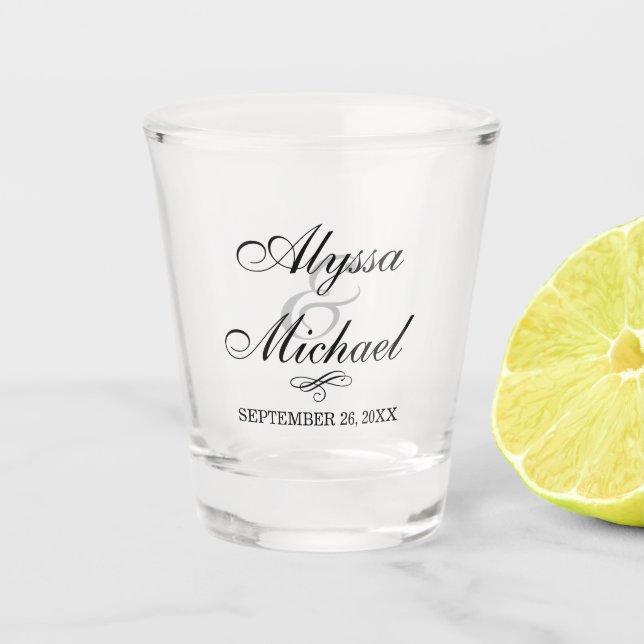 Personalized Wedding Shot Glass | Wedding Favours (Front)