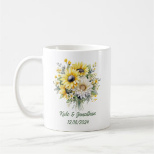 Personalized Wedding Shower Sunflowers Coffee Mug