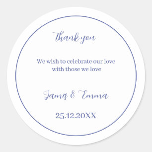 Personalized Wedding Simple Purple Classic Round Sticker