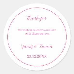 Personalized Wedding Simple Rose Classic Round Sticker