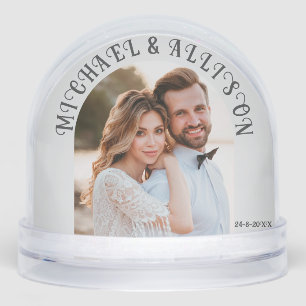 Personalized Wedding Snow Globe – 2 Photo Keepsake
