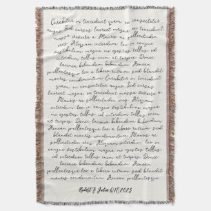 Personalized wedding song poem custom throw blanket