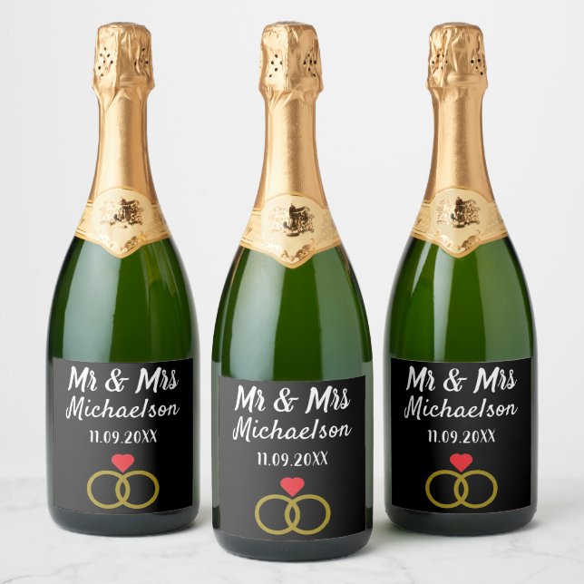 Personalized Wedding Sparkling Wine Label (Bottles)