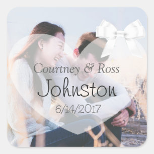 Personalized Wedding Sticker with Couple's Photo